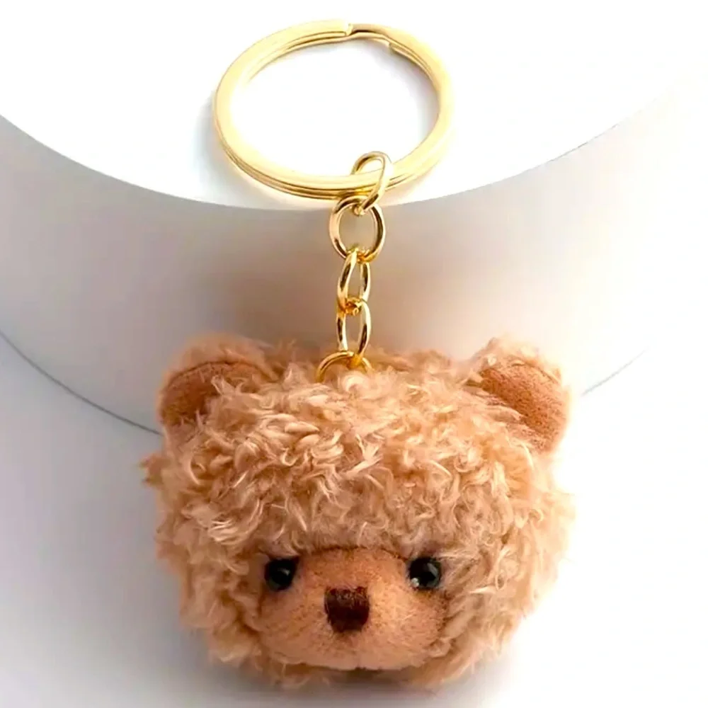 Cute Bear Keychain Animal Fuzzy Purse Bag Backpack Car Key Charm - Picture 4 of 4